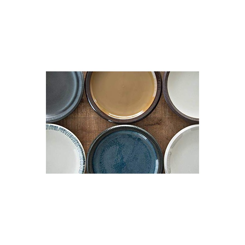 Yamani 62190515 Platter, Blue, 24.5, Cutted Pattern