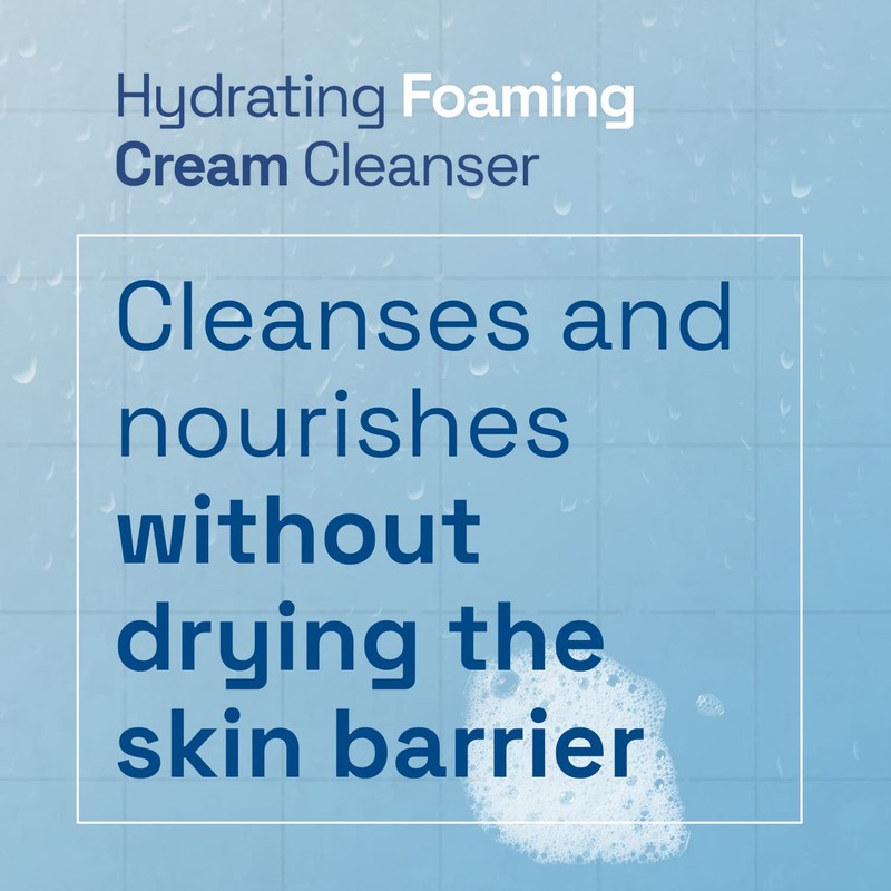 Cetaphil Hydrating Foaming Cream Cleanser, 236ml, Face Wash with Niacinamide