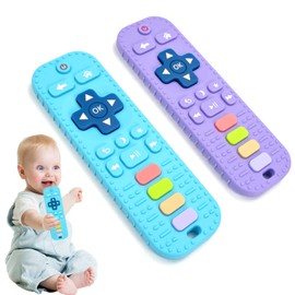 Teething Toys for Babies, 2Pack Baby Teething Toys, Infant Toys, Baby Toys 6-12 months, Teething Toys for newborn, Teether for Baby, Teething for Baby Boy Girl Toys Gifts (blue + purple)