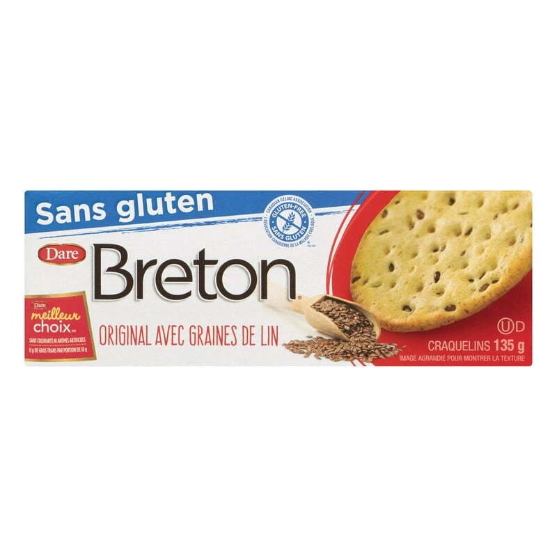 Dare Breton Gluten Free Original With Flax Crackers, 135g/4.7 oz.