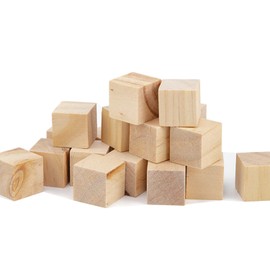 Wood Blocks for Crafts, Unfinished Wood Cubes, 3cm Natural Wooden Blocks, Pack of 30 Wood Square Blocks, Wooden Cubes for Arts and Crafts and DIY Projects