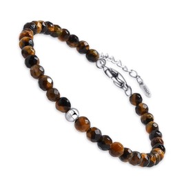 Dada Gioielli - Women's Bracelet Birthday Gift for Her 9 Genuine Natural Stones for 9 Female Personalities Choose Your Personal Stone, Stainless Steel Sterling Silver