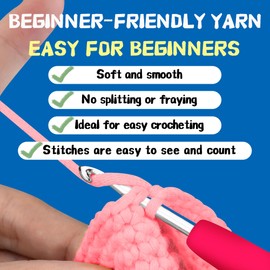 VIVIDOX Dolphin Crochet Kit for Beginners Adults Kids with Easy Yarn 4.3in Tall Animal Crocheting Starter Set with Step-by-Step Video Tutorial, Learn to DIY Cute Knitting Kit with Complete Tools(Pink)