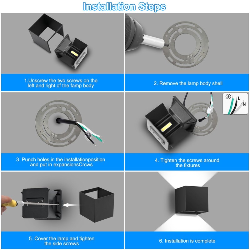 ledmo LED Up and Down Outdoor Wall Lights 20W Anti-Rust