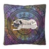 Sophia Art Indian Multi Elephant Mandala Floor Pillow Square Ottoman