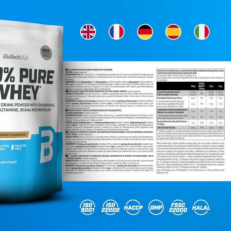 BioTechUSA 100% Pure Whey | Proteinpulver mit BCAA und Glutamin