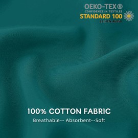 Poligino Set of 2 Cushion Covers, 100% Cotton, 50 x 80 cm, 2 Pieces, Super Soft Premium Jersey Pillowcase, Turquoise