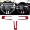 3Pcs Steering Wheel Frame Sticker Carbon Fiber Button Cover Trim