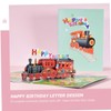 TEHAUX 1set Train Birthday Greeting Card Creative Handmade -up Card