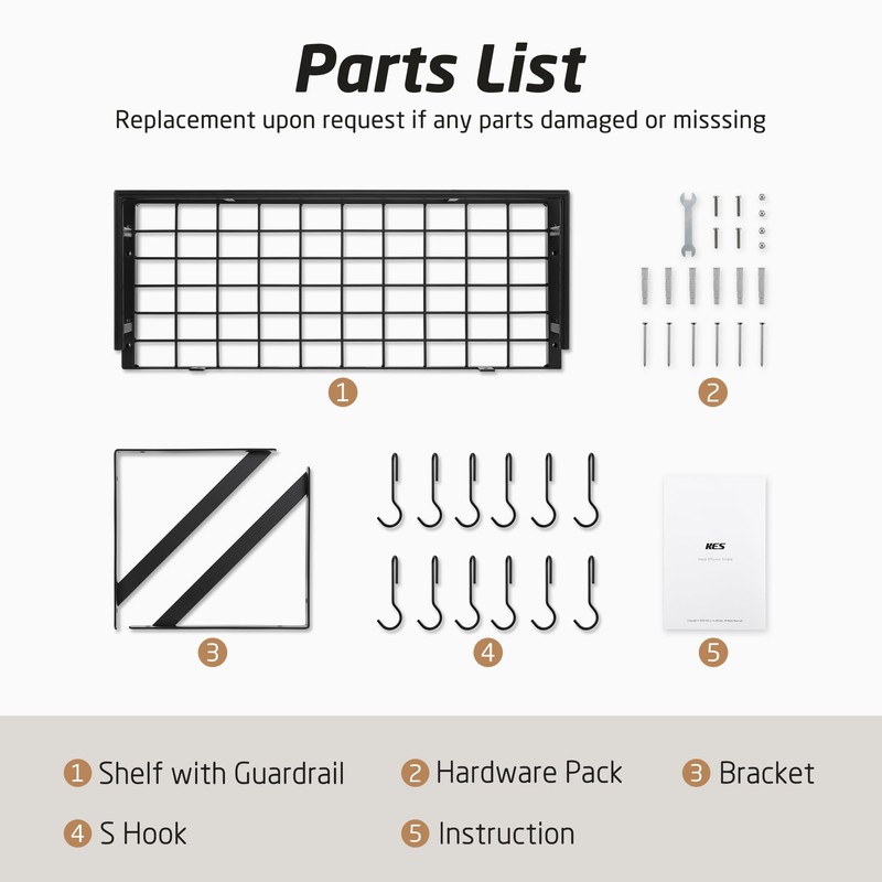 KES 24 Inch Kitchen Pot Pan Rack Wall Mounted Hanging