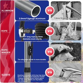 SCWN Heavy Duty Flag Pole - 20 FT 12 Gauge Extra Thick Aluminum Flagpole Kit with 5x3 Nylon Embroidered Flag for Outside House In Ground - 110MPH Wind-Grey