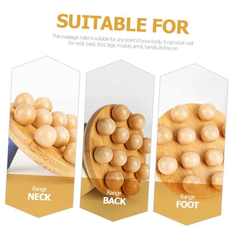 OATIPHO Bamboo Massage Body Brush Handheld Body Massage Roller for