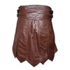 Men's Real Brown Leather Gladiator Kilt – Roman Style, Fully