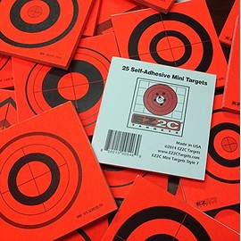 EZ2C Mini Shooting Targets for Gun Range, Self-Adhesive 3.5" x 3.5" Style 18 (Pack of 25)
