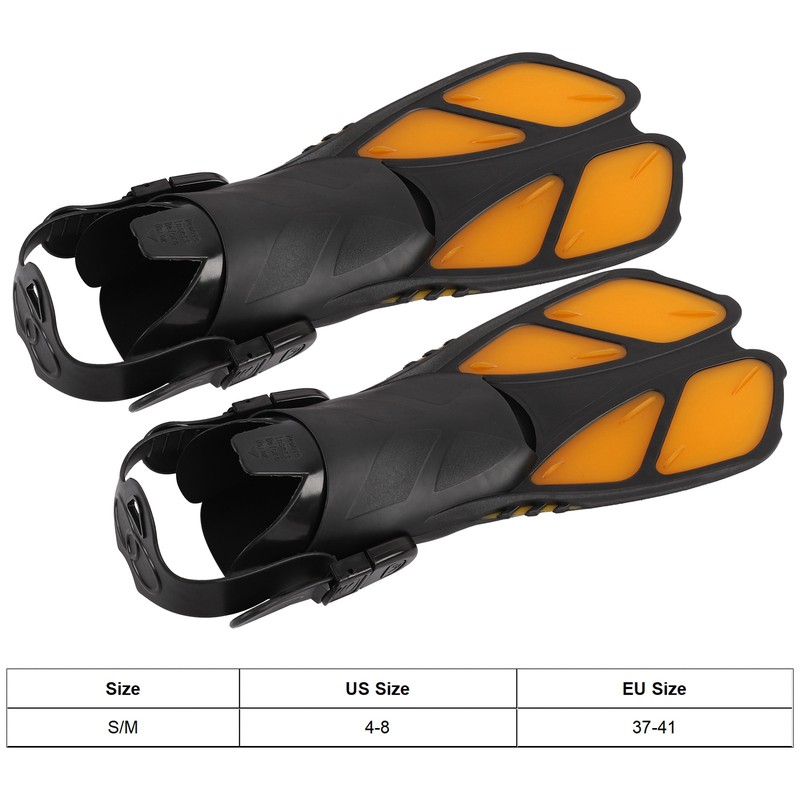 2pcs Adjustable Snorkel Fins Soft TPR Open Heel Long Diving