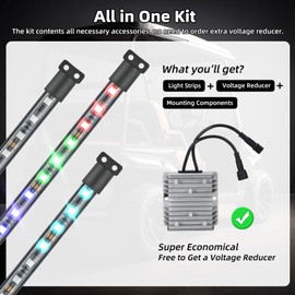Roykaw Golf Cart LED Strip Lights, Underglow Neon Light Kit Compatible with EZGO/Club Car/Yamaha and Most Brands Golf Carts, Waterproof/LED Decorative Lights/Multi-Dynamic Modes, 14PCS