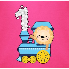 Shirtracer - 1st Birthday - Train with Lion One - Long-Sleeved Baby Bodysuit, 2 Fuchsia, 6-12 Monate