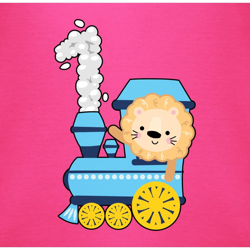 Shirtracer - 1st Birthday - Train with Lion One -