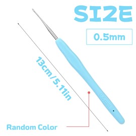 0.5 mm Crochet Hook, Ergonomic Handle for Arthritic Hands, Extra Long  Knitting Needles for Beginners and Crocheting Yarn (0.5 mm)