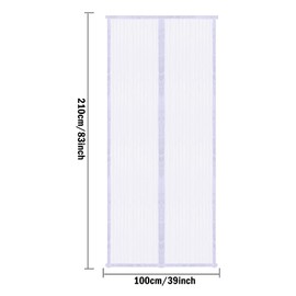 Mesh Screen with Magnetic Closure-Keeps Bugs Out Let Breeze in, Pet and Kid Friendly, Works with Front, Sliding Doors (White)