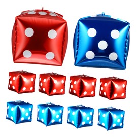 Generic 10pcs Cube Dice Foil Balloons Shaped Balloons for Birthday Party Decorations Theme Event Decor Premium Quality Party Ornament