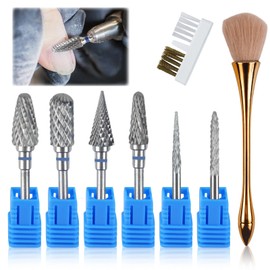 Raxfekro Pack of 6 Nail Drill Bits Nail Cutter Attachments Cutter Bits Professional Diamond Bits Cuticle for Manicure Pedicure Alloy Tungsten Steel Bits Nail Drill Bits