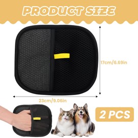 GCNWW 2 Pack Static Removal Gloves Pets Hair, Practical Hands on Pet Cat Dog Static Hair Removal Gloves, Double-Sided Gloves for Washing Deshedding Sofas Beds and Clothes