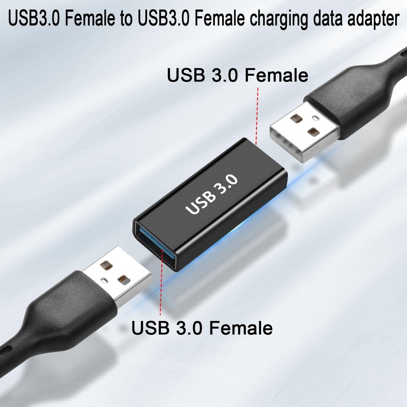QIANRENON USB 3.0 Female to USB 3.0 Female Adapter Coupler