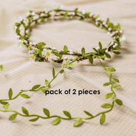 Blumenkranz Haare, 2 Stück Blumenkrone und 2 Stück Blumen-Entenschnabel-Clip,Blumenkranz Künstliche für Damen Hochzeit Zeremonie Festival Party Strand