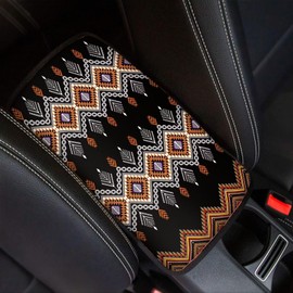 Center Console Armrest Cover Pad for Most Vehicle, Aztec Tribal Durable Armrest Cushion Protector for SUV, Truck, Car, Universal Fit Car Accessories Interior
