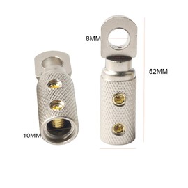 TIALECCI 4 GA Wire Terminal Connector 5/16 Ring Wiring Terminals 4 Gauge Power Ground Cable Lugs with Adhesive Heat Shrink Tubing (2PCS)