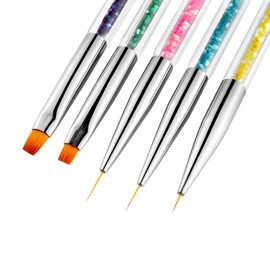 5PCS Double End Nail Art Dotting Pen Acrylic UV Gel Nail Art Brushes Nail Art Liner Brushes Glitter Painting Nail Art Tools Nail Drawing Brushes DIY Nail Art Kits