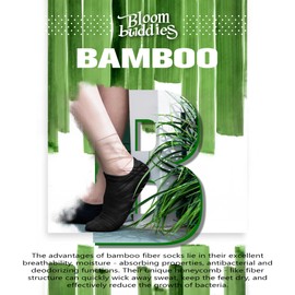 BloomBuddies Bamboo Viscose 6 Pair Ankle Compression Socks Men Women Running Cushion Moisture Wicking Athletic No Show