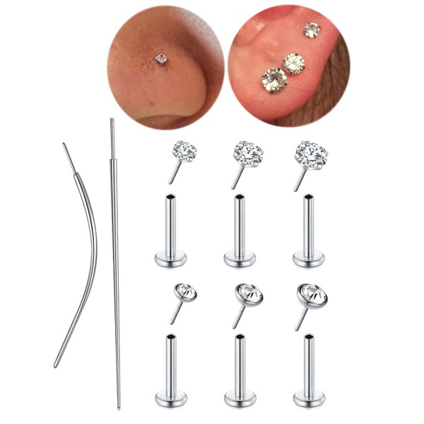 MODRSA Threadless Nose Stud 20g Flat Back Nose Stud 20g