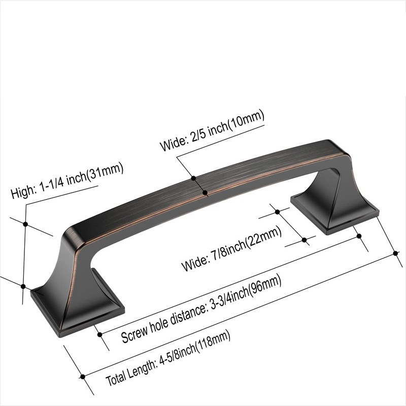 Amerdeco 10 Pack Oil Rubbed Bronze 3-3/4 Inch(96mm) Hole Centers