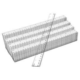 200 Pack 12-Inch Classroom Rulers Bulk, Clear Plastic Ruler, Transparent Ruler with Dual-Scale Measurement, Easy to Store, for Educational, School, Home, or Office and, Practical Use by KUKLIPJIM