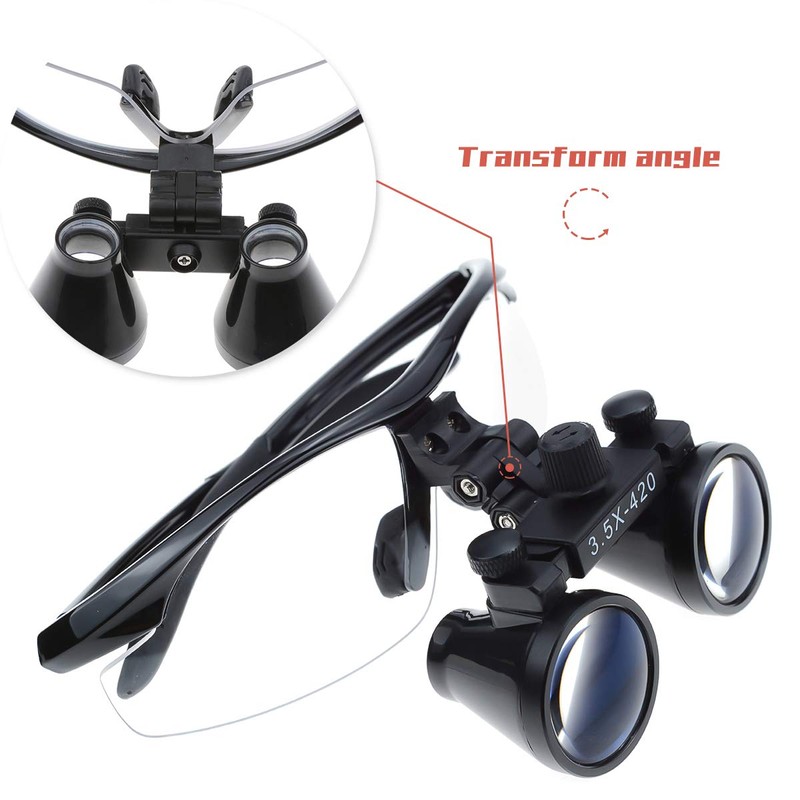 Orilao Chirurgische Lupe, Binokular,-Augenlupe, 3,5 x 420 mm, Arbeitsabstand, Schwarz