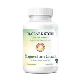 Dr. Clark Store Magnesium Citrate – 91mg, 100 Capsules, Supports Energy Production, Enzyme Function & Nervous System Health