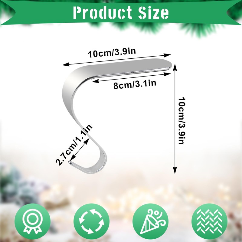 KEYIDO Christmas Stocking Holders for Fireplace Stocking Hangers Weighted Christmas