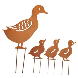SUPVOX 1set Metal Hollow Duck Garden Stake Decoration Outdoor Lawn Decor Cute Duck Sign for Patio Durable Garden Ornament for Housewarming