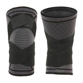 Health Hiking Badminton Soccer Knee Support Brace Compression Band L 2ea