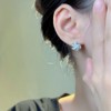 MIKAMU Shell Flower Earrings, Women's, Finest CZ Diamond, 925 Silver,