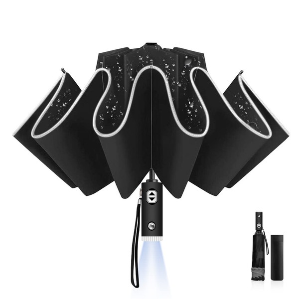 LAMA Folding Umbrella, Inverted Umbrella Windproof Strong, Auto Open/Close, Anti-UV,
