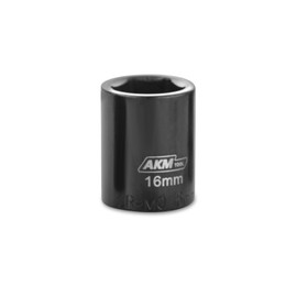 AKM TOOL 3/8 Inch Drive 16mm Magnetic Impact Socket Set, 1 PCS Metric, 6 Point, Cr-Mo, Square Drive, Magnetic Socket