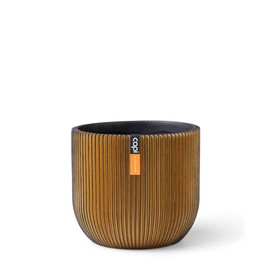 Capi Europe - Flower Pot Ball Groove Black & Gold - 14 x 13 - Gold - Flower Pot for Indoor Use - CAPI Indoor - BGVGB132