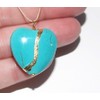 Kintsugi Large 1" Turquoise Howlite Broken Heart Mended with 23