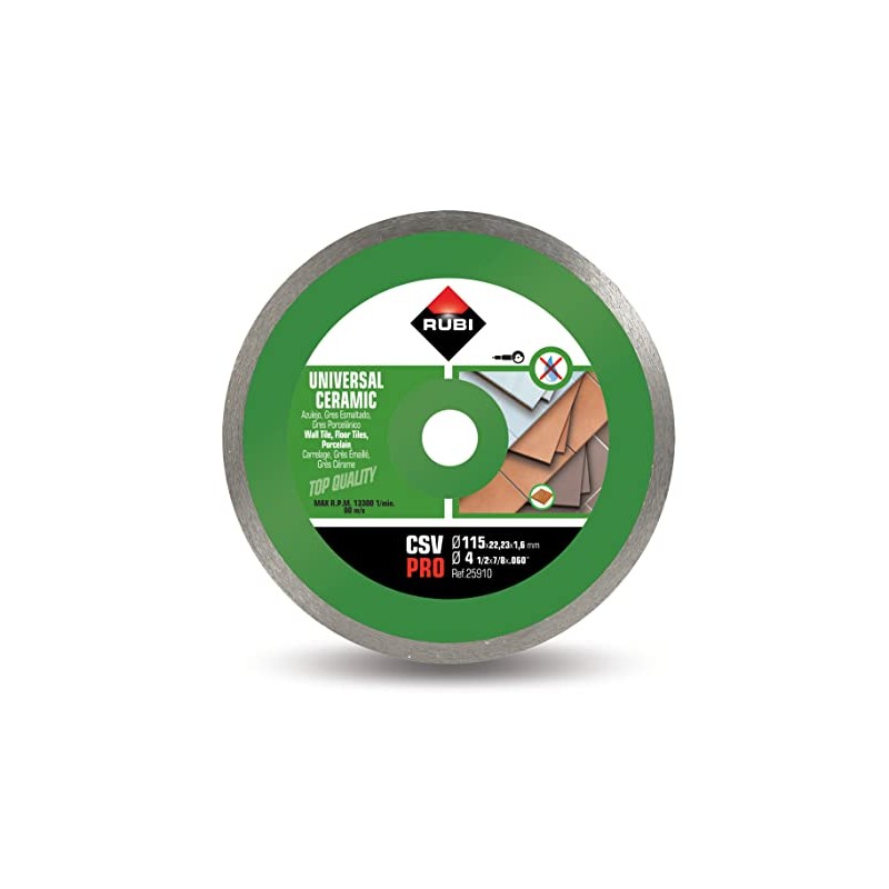 Rubi 25910 Ceramic Tiles Continuous Rim Diamond Blade