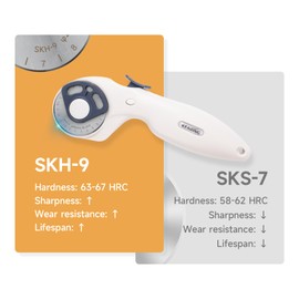 KEARING 45mm Rotary Cutter for Fabric, Precision Cloth Cutting Tool with SKH-9 High-Speed Steel Blade for Sewing, Quilting Arts and Crafts