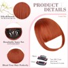 Wodelanle Clip in Bangs,Natural Fake Bangs Hair Clip,Copper Red French