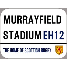 Inga Murrayfield Stadium Metal Football St Sign Retro Decor Plaque 8X12 inch